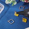 Alloy Open Back Bezel Pendants FIND-WH0111-887RG-4