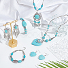 ANATTASOUL Natural & Synthetic Turquoise Heart Pendant Necklaces & Beaded Bracelets & Feather Chandellier Earrings SJEW-AN0001-45-5