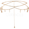 Alloy Moon Sun Star Double Layer Tassel Waist Chains AJEW-GF0013-25G-1