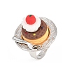 Afternoon Tea Resin & Plastic Adjustable Finger Rings for Women RJEW-K317-01C-2
