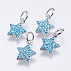 Brass Micro Pave Cubic Zirconia Charms RB-I077-21P-RS-1