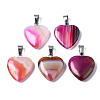 Natural Banded Agate/Striped Agate Pendants G-T122-24A-2