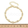 Brass Micro Pave Clear Cubic Zirconia Link Chain Bracelets for Women BJEW-P366-02C-G-3