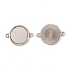Tibetan Style Alloy Flat Round Cabochon Connector Settings X-TIBE-M022-09AS-2