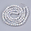 Electroplate Transparent Glass Beads Strands X-EGLA-T019-06L-2