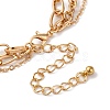 Alloy 3 Layer Bowknot Pendant Necklaces for Women NJEW-U013-01G-02-3
