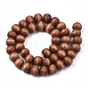 Painted Natural Wood Beads Strands WOOD-S053-54L-2