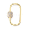 Brass Micro Pave Clear Cubic Zirconia Screw Carabiner Lock Charms ZIRC-E164-11G-3