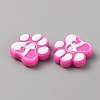 Paw Print Food Grade Eco-Friendly Silicone Beads SIL-WH0008-43B-2
