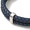Leather Braided Double Loops Multi-strand Bracelet with 304 Stainless Steel Magneti Clasp for Men Women BJEW-C021-16-P-4