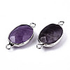 Natural Amethyst Links/Connectors G-T131-102-19-3