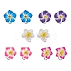 Handmade Polymer Clay Plumeria Stud Earrings EJEW-JE06438-3