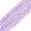 Transparent Electroplate Glass Beads Strands EGLA-S056-4mm-23-1