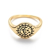 Brass Signet Ring for Women RJEW-E058-01G-03-3