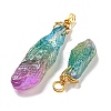 Electroplated Raw Rough Natural Quartz Crystal Big Pendants G-A229-02G-01-2
