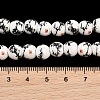 Handmade Flower Printed Porcelain Ceramic Beads Strands PORC-M006-8mm-02-3