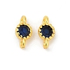 Brass Cubic Zirconia Flat Round Connector Charms KK-H204-02G-03-1