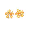 Rack Plating Brass Micro Pave Cubic Zirconia Stud Earrings EJEW-I304-07G-08-1