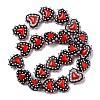 Baking Paint Glass Bumpy Beads Heart LAMP-V001-07F-2