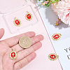 6Pcs Brass Enamel Pendants KK-BBC0019-83-3