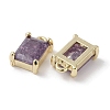 Brass Micro Pave Cubic Zirconia Charms KK-G491-31G-06-2