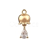 Brass Micro Pave Cubic Zirconia Pendants KK-D427-01G-1