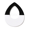 Black and White stitching Acrylic Big Pendants OACR-S143-01B-1