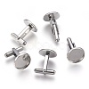Tarnish Resistant Flat Round Stainless Steel Cuffinks LS-STAS-P207-08P-D-1