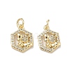 Brass Micro Pave Cubic Zirconia Pendants KK-D235-19G-04-1