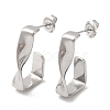 Non-Tarnish 304 Stainless Steel Twist Rectangle Stud Earrings EJEW-Z022-30P-1
