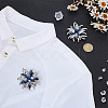 2Pcs Flower Glass Rhinestone Brooches JEWB-FG0001-50-4