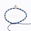 Electroplate Glass Braided Beads Bracelets BJEW-JB04307-06-3