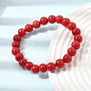 8MM Natural Dyed White Jade Round Beaded Stretch Bracelets for Women GG-CBA3F02-12A-2
