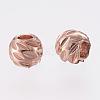 Carved Brass Beads KK-G312-02RG-4mm-2