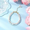 Glass Pearl Round Beaded Multi-strand Bracelets BJEW-JB11918-04-1