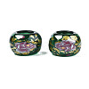 Flower Printed Transparent Acrylic Rondelle Beads TACR-S160-01-C04-2