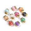 Resin Beads with Brass Rhinestone Rondelle KK-H490-05G-1