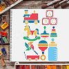 PET Hollow out Drawing Painting Stencils Sets for Kids Teen Boys Girls DIY-WH0172-443-6