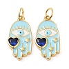 Rack Plating Brass Enamel with Glass Pendants LS-KK-B076-11G-1