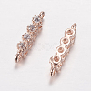 Brass Micro Pave Cubic Zirconia Links ZIRC-G122-42-RS-2