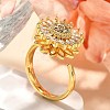 Flower Rotatable Finger Ring for Women RJEW-U035-01G-02-1