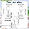 6Pcs 3 Style Chakra Alloy Symbol Pendant Keychains KEYC-FG0001-14-2