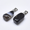 Natural Banded Agate/Striped Agate Pendants G-T122-20G-2