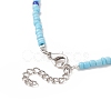 Resin Evil Eye & Glass Seed Beaded Necklace for Women NJEW-JN04243-7