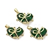 Golden Brass Glass Pendants KK-R161-02G-02-1