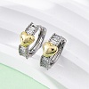 Brass Micro Pave Clear Cubic Zirconia Hoop Earrings EJEW-H158-20A-GP-3