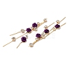 Real 18K Gold Plated Brass with Glass Rhinestone Tassel Big Pendants KK-B074-14G-03-2
