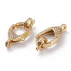 Brass Micro Pave Clear Cubic Zirconia Lobster Claw Clasps KK-C100-43G-4