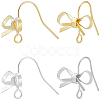 20Pcs 2 Colors Bowknot Brass Earring Hooks KK-BBC0014-43-1