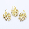 Brass Micro Pave Cubic Zirconia Charms X-KK-P133-04G-NR-1